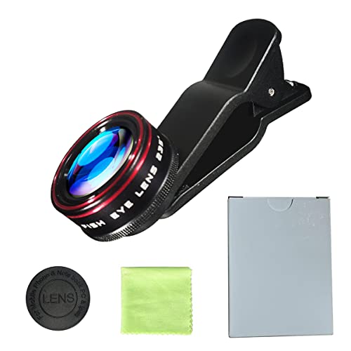 Phone Camera Lens, Clip on Cell HD Phone Fisheye Lens kit, 235° Fisheye Lens ，for Most iPhone Android Samsung Phones and Smartphones