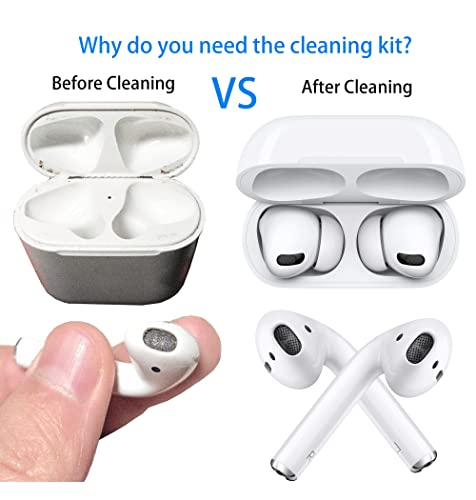 Cleaner Kit Compatible with Airpod Pro 1st 2nd 3rd Generation, Airpods Cleaning Kit and Keyboard Brush Gen 3 2 1, Pen Ear Bud Cleaning Tool for Samsung Galaxy Earbuds, Beats, Laptop, Phone, (Red)