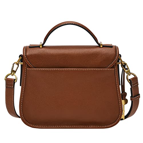 Fossil Women's Heritage Leather Top Handle Crossbody Purse Handbag, Brown (Model: ZB1785200)