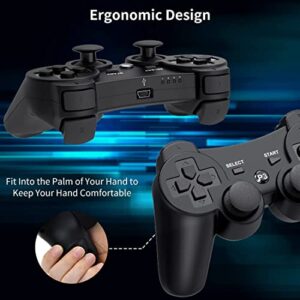 Lyyes Wireless Controller 2 Pack for PS-3,Double Shock,Rechargeable Analog Joystick,Remote for PS-3