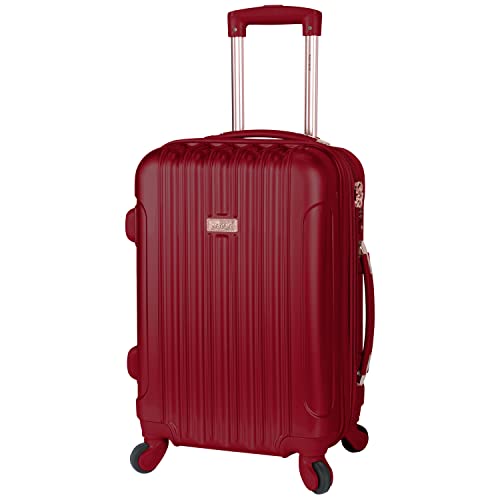 kensie Women's Alma Hardside Spinner Luggage, Expandable, Japanese Carmine Red, Carry-On 20-Inch