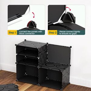 Jomifin Shoe Rack Storage Cabinet with Doors, Portable Shoes Organizer,Expandable Standing Rack, Storage Boots,Slippers,Shoes for Closet Hallway Bedroom Entryway (Black)