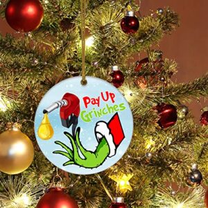 Funny Christmas Ceramic Ornament Pay Up Grinches Gas Price Remembering Fuel Christmas Ornament Ceramic Hanging Ornaments Merry Christmas Decorations Christmas Tree Hanging Ornament