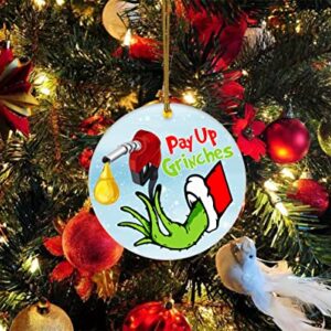 Funny Christmas Ceramic Ornament Pay Up Grinches Gas Price Remembering Fuel Christmas Ornament Ceramic Hanging Ornaments Merry Christmas Decorations Christmas Tree Hanging Ornament