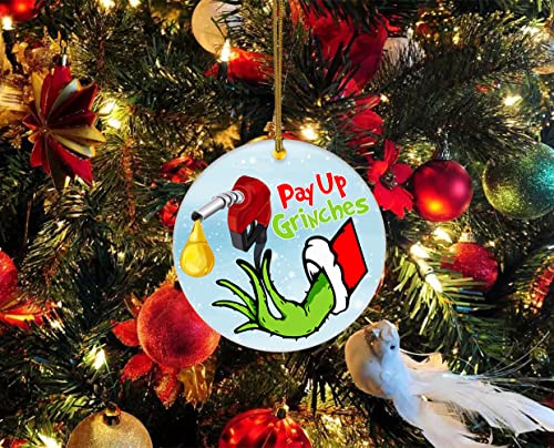 Funny Christmas Ceramic Ornament Pay Up Grinches Gas Price Remembering Fuel Christmas Ornament Ceramic Hanging Ornaments Merry Christmas Decorations Christmas Tree Hanging Ornament