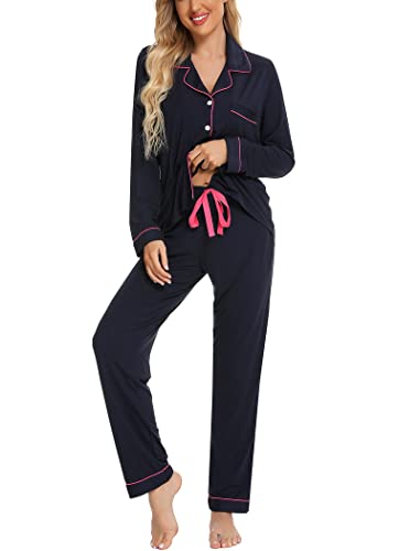 Leikar Pajama Set For Women Soft Long Sleeve Long Sleeve Sleepwear Pjs Lounge Sets