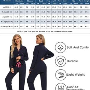 Leikar Pajama Set For Women Soft Long Sleeve Long Sleeve Sleepwear Pjs Lounge Sets