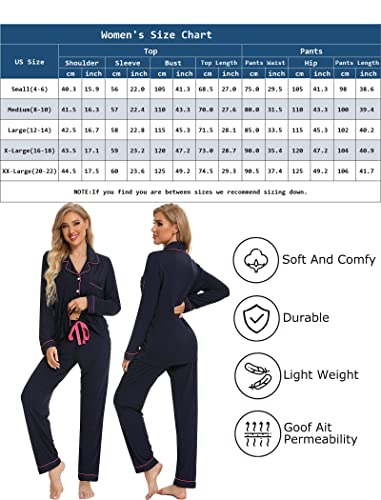 Leikar Pajama Set For Women Soft Long Sleeve Long Sleeve Sleepwear Pjs Lounge Sets
