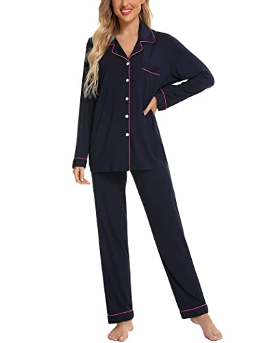 Leikar Pajama Set For Women Soft Long Sleeve Long Sleeve Sleepwear Pjs Lounge Sets