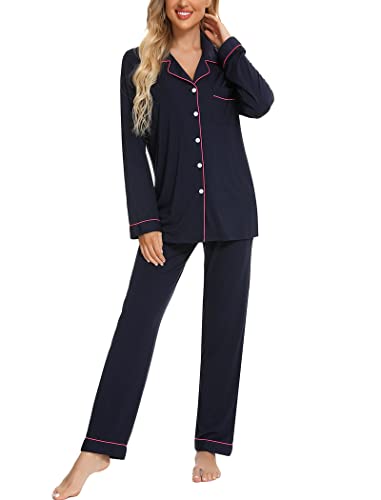 Leikar Pajama Set For Women Soft Long Sleeve Long Sleeve Sleepwear Pjs Lounge Sets