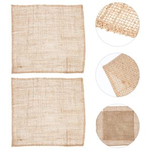 jojofuny Rustic Wedding Decor Rustic Wedding Decor 2pcs Burlap Placemats Beige Table mats Farmhouse Rustic Linen Table Mat Dinner placemats Jute Rustic Tablemats Cotton Placemats Cotton Placemats