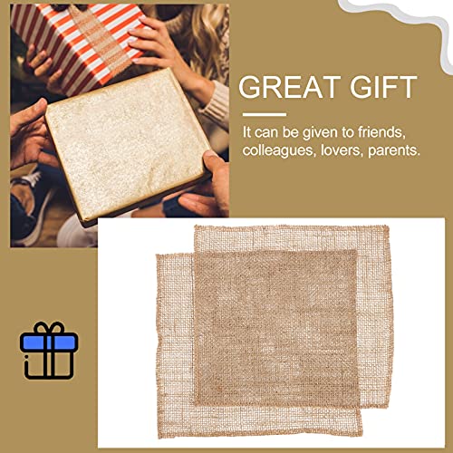 jojofuny Rustic Wedding Decor Rustic Wedding Decor 2pcs Burlap Placemats Beige Table mats Farmhouse Rustic Linen Table Mat Dinner placemats Jute Rustic Tablemats Cotton Placemats Cotton Placemats