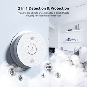 Siterlink Smoke Detector Carbon Monoxide Detector Combo with Voice Alert, Dual Sensor Fire and CO Alarm with LED Light and Test Button, Auto Check, Battery Operated, UL 217 & UL 2034 Standards, 5 Pack