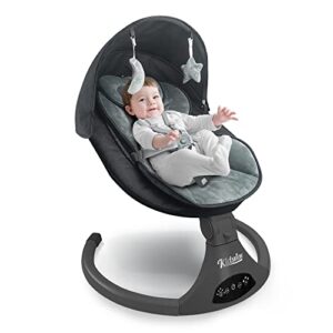 baby swing for infants,5-speed baby swing with 12 preset lullabies, remote control baby swings for infants with touch screen infant swing for 5-20 lb,0-9 months suitable for indoor and outdoor.