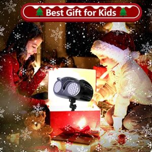 Christmas Snowflake Projector Lights Outdoor, Remon Owl Shape LED Snowfall Projector Remote Control Timing IP65 Waterproof, Dynamic Snowflakes Landscape Light for Xmas New Year Indoor Home Party Decor