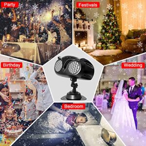 Christmas Snowflake Projector Lights Outdoor, Remon Owl Shape LED Snowfall Projector Remote Control Timing IP65 Waterproof, Dynamic Snowflakes Landscape Light for Xmas New Year Indoor Home Party Decor