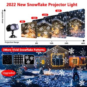 Christmas Snowflake Projector Lights Outdoor, Remon Owl Shape LED Snowfall Projector Remote Control Timing IP65 Waterproof, Dynamic Snowflakes Landscape Light for Xmas New Year Indoor Home Party Decor