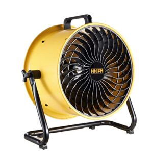 hicfm 2800 cfm 16 inch high velocity turbo floor fan with 1/4 hp motor, multi-purpose portable air circulator wall mounted for warehouse, jobsite, garage, commercial or industrial rooms - ul listed