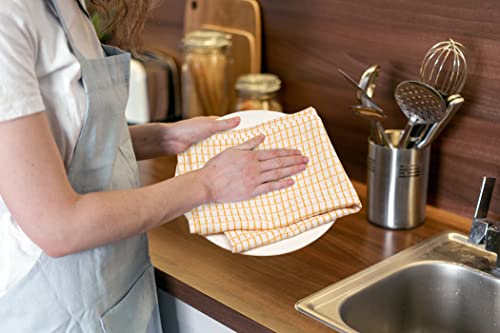 KEMA 100% Cotton Dish Cloths - Soft, Super Absorbent and Lint Free Dish Towels for Kitchen 18”x 28” Inch, Perfect for Drying and Washing Dishes, Kitchen Towel Set of 6 with Hanging Loop