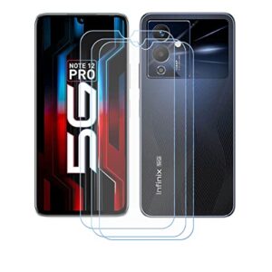 fzym (3-pack) screen protector for infinix note 12 pro 5g, anti scratch 9h hardness protective film premium hd clarity tempered glass friendly designed for infinix note 12 pro 5g (6.7")