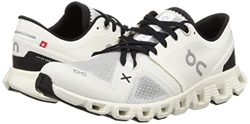 On Women's Cloud X 3 Sneakers, White/Black, 10 Medium US