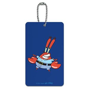 spongebob mr. krabs pose luggage card suitcase carry-on id tag