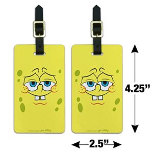 Spongebob Confident Face Luggage ID Tags Suitcase Carry-On Cards - Set of 2