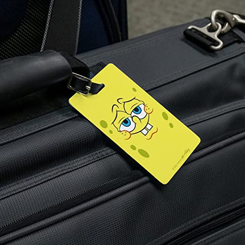 Spongebob Confident Face Luggage ID Tags Suitcase Carry-On Cards - Set of 2