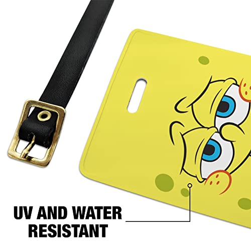 Spongebob Confident Face Luggage ID Tags Suitcase Carry-On Cards - Set of 2