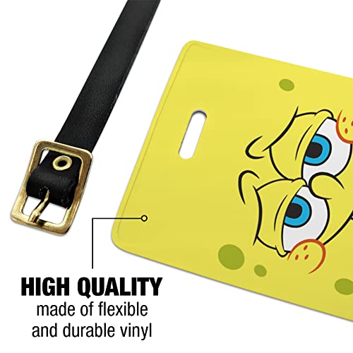 Spongebob Confident Face Luggage ID Tags Suitcase Carry-On Cards - Set of 2