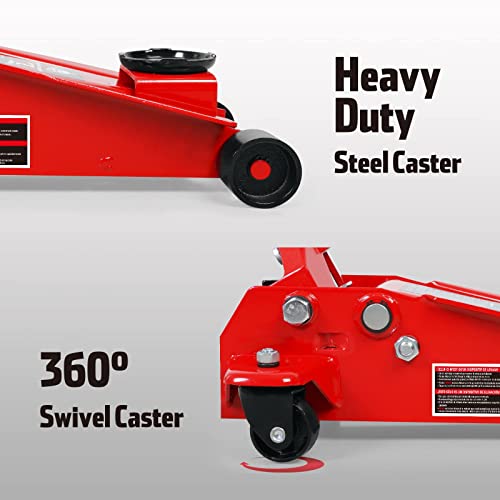 Jack Boss Floor Jack 3 Ton Capacity Fast Lift Service Jack Steel Heavy Duty Hydraulic Car Jack