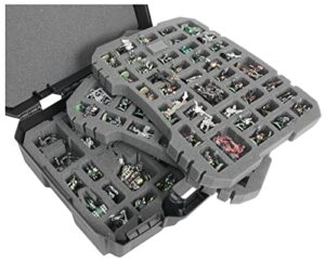 case club 134+ miniature figurine hard shell carrying case - fits warhammer 40k, dnd, battletech, citadel & more! this tabletop army travel & storage case will organize your d&d and warhammer set