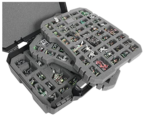 Case Club 134+ Miniature Figurine Hard Shell Carrying Case - Fits Warhammer 40k, DND, Battletech, Citadel & More! This Tabletop Army Travel & Storage Case Will Organize Your D&D and Warhammer Set