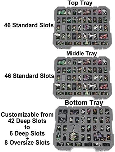 Case Club 134+ Miniature Figurine Hard Shell Carrying Case - Fits Warhammer 40k, DND, Battletech, Citadel & More! This Tabletop Army Travel & Storage Case Will Organize Your D&D and Warhammer Set