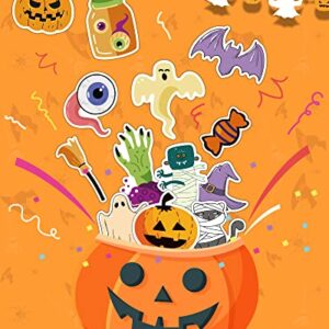 300PCS Halloween Pumpkin Stickers,Vinyl Waterproof Stickers for Water Bottles Laptop Skateboard Computer,Halloween Party Favors Gifts Funny Stickers for Kids Teens Adults