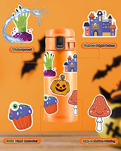 300PCS Halloween Pumpkin Stickers,Vinyl Waterproof Stickers for Water Bottles Laptop Skateboard Computer,Halloween Party Favors Gifts Funny Stickers for Kids Teens Adults