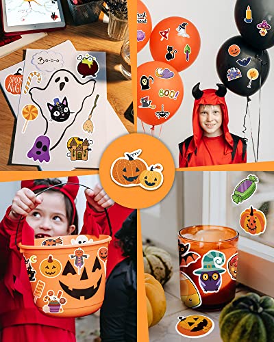 300PCS Halloween Pumpkin Stickers,Vinyl Waterproof Stickers for Water Bottles Laptop Skateboard Computer,Halloween Party Favors Gifts Funny Stickers for Kids Teens Adults