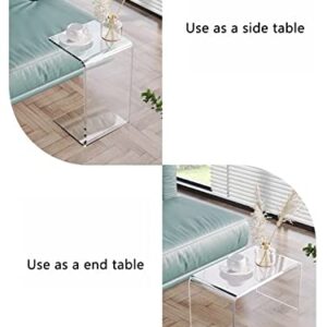 GETCK Acrylic Coffee Table. Modern Clear Side Table Bedroom Or Living Room Furniture, Waterfall Coffee Table, Fashion Sofa Table with Round Edges,24'' L x 14'' W x 12'' H