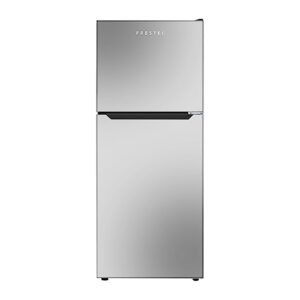 frestec 10.0 cu' refrigerator with freezer, apartment size refrigerator top freezer, 2 door fridge with adjustable thermostat control, freestanding, door swing, stainless steel (fr 1002 sl)