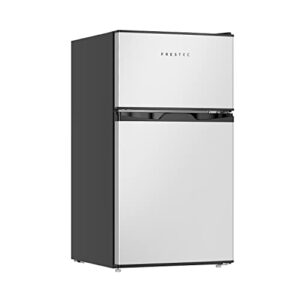 frestec 3.1 cu' mini fridge with freezer,2-door compact refrigerator,small refrigerator for bedroom dorm office apartment, silver (fr 302 sl)