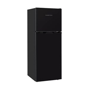 frestec 4.7 cu' refrigerator, mini fridge with freezer, compact refrigerator, small refrigerator with freezer, top freezer, adjustable thermostat control, door swing, black (fr 472 bk)