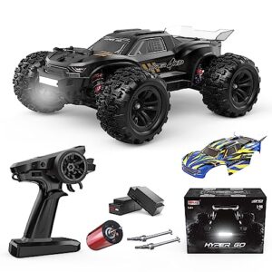 hyper go h16bm 1:16 rtr brushless fast rc cars for adults, max 42mph hobby electric off-road jumping rc trucks, rc monster trucks oil filled shocks remote control car with 2 batteries for boys