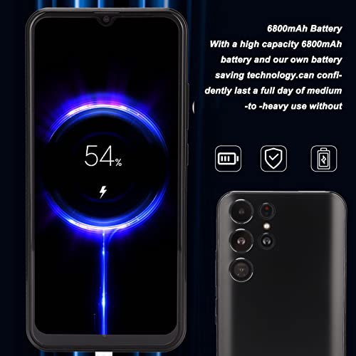 Unlocked Mobile Phone, 6.6 Inch HD Screen Smartphone, MTK6580 Quad Core, 8GB RAM 64GB ROM, for Android 12 Cell Phone with Front 8MP and Rear 24MP Camera(US Plug)