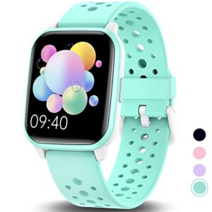 hengto kids smart watch for girls boys, ip68 fitness activity tracker watch with sleep modes, 20 sports mode, pedometers,waterproof, great gift for kids age 6+ kids teens (green)