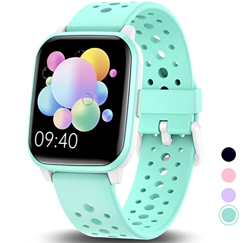 HENGTO Kids Smart Watch for Girls Boys, IP68 Fitness Activity Tracker Watch with Sleep Modes, 20 Sports Mode, Pedometers,Waterproof, Great Gift for Kids Age 6+ Kids Teens (Green)