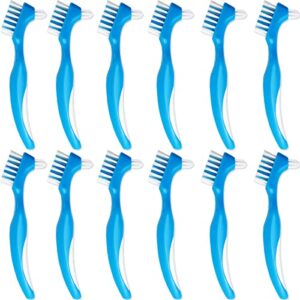gxxmei 12pcs denture toothbrush hard/soft double bristle for false teeth brush