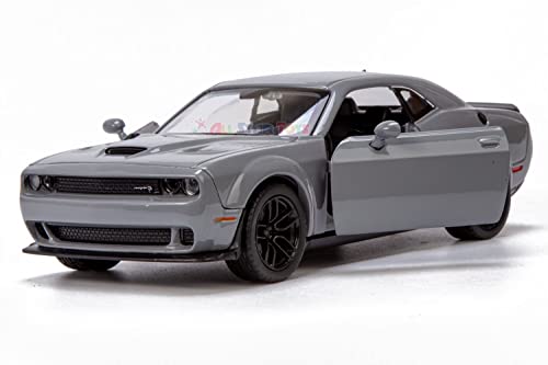 Motormax All Star Toys Exclusive 2018 Dodge Challenger SRT Hellcat Widebody Destroyer Gray 1/24 Diecast Model Car 79350 Grey