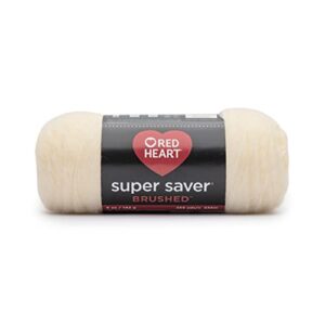 red heart super saver brushed cream yarn - 3 pack of 140g/5oz - acrylic - 4 medium (worsted) - 255 yards - knitting, crocheting, crafts & amigurumi