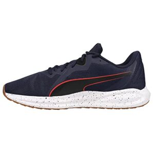 puma - mens twitch runner speckle shoes, size: 14 m us, color: peacoat/puma black/high risk red