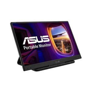 ASUS ZenScreen 15.6” 1080P Portable Monitor (MB166B)-Full HD,IPS, USB3.2, Anti-glare surface, USB-powered, Flicker Free, Blue Light Filter, Tripod Mountable, Protective Sleeve , BLACK